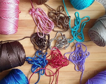 Cordón de macramé de poliéster de 2 mm, hilo para tejer y hacer crochet.