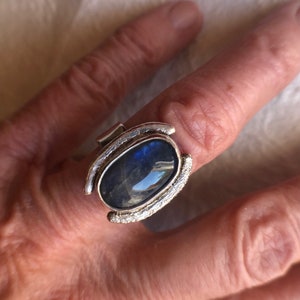 Labradorite Ring, Sterling Silver, size 6 画像 4