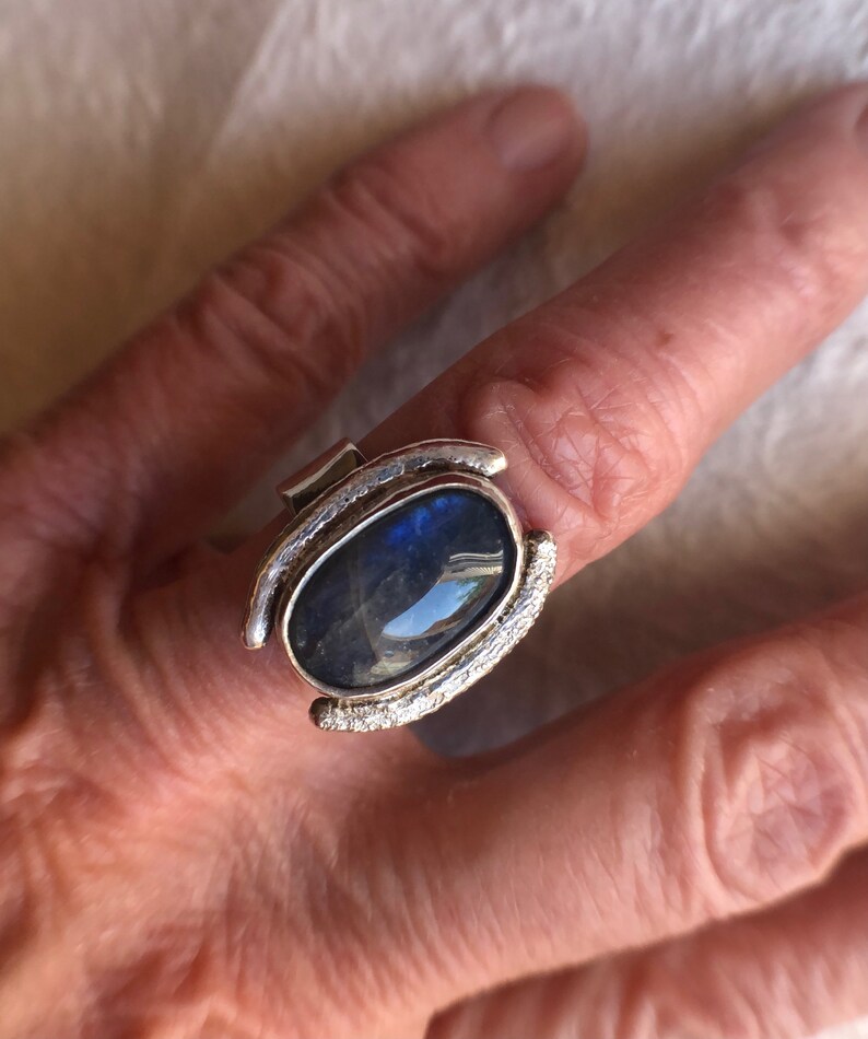 Labradorite Ring, Sterling Silver, size 6 画像 4