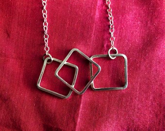 Wonky Squares Sterling Silver Necklace/Pendant