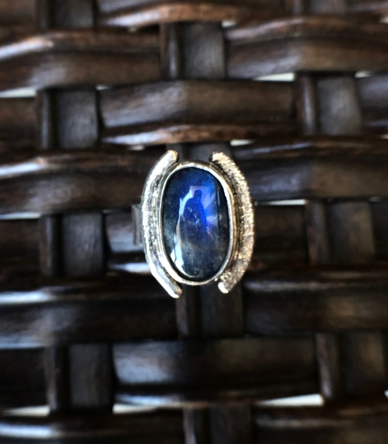 Labradorite Ring, Sterling Silver, size 6 画像 3