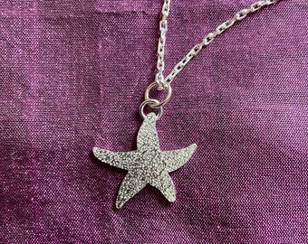 Little Starfish Pendant, Argentium Silver on Sterling Silver Chain