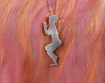 Argentium Silver Yoga Pendant, Eagle Position, optional sterling silver chain