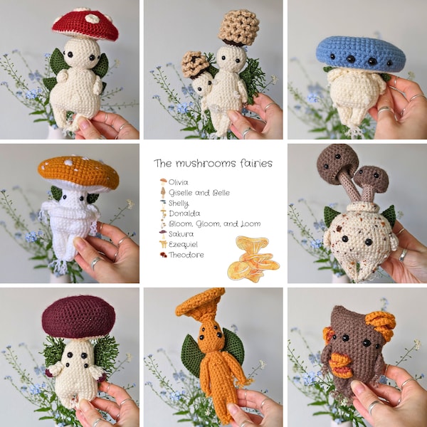 Mushroom Amigurumi Bundle - Toadstool Crochet Patterns for Woodland Decor
