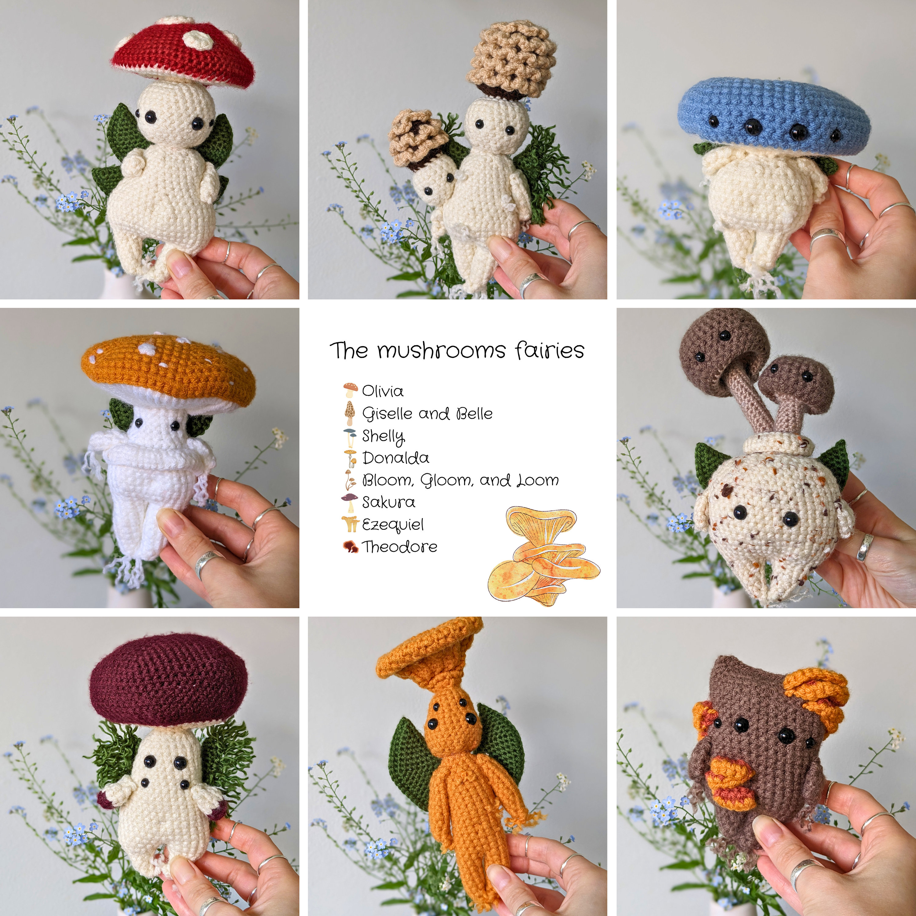 Mushroom fairy Crochet pattern bundle for Cottagecore lovers