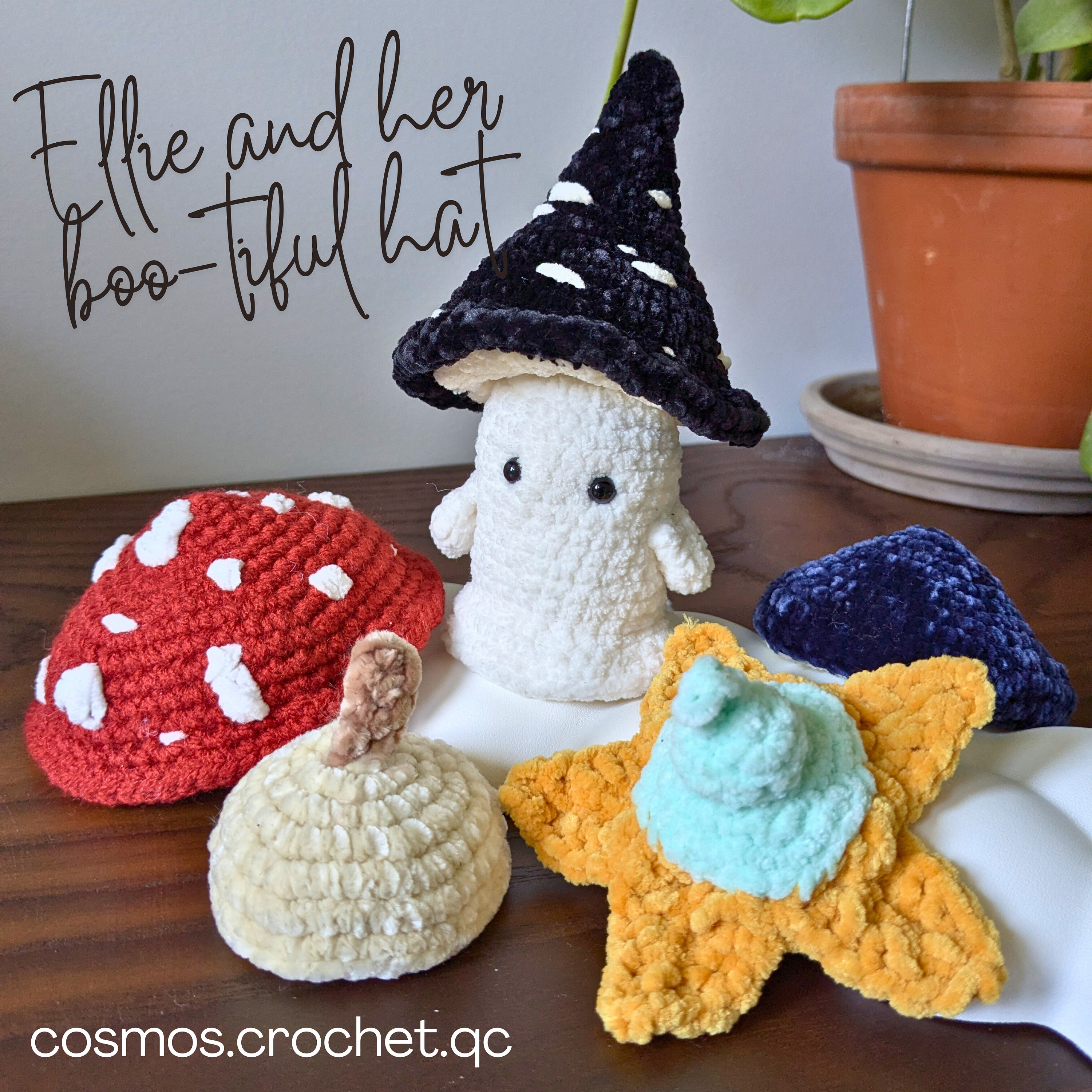 39 Ghost Crochet Patterns for Halloween: Spooky-Cute Amigurumi, Keychains, Bags, and Decor 33 Ghost Crochet Pattern Ellie Interchangeable Hats Amigurumi