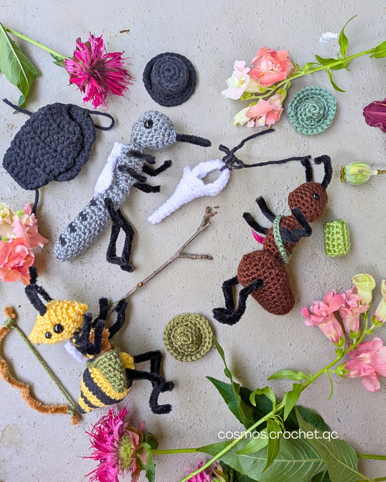 Instant download PDF crochet pattern bundle for DND insect fantasy amigurumi characters