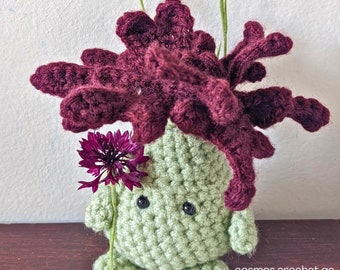 Cornflower Crochet Pattern – Barnabé Centaurea Amigurumi PDF, Cottagecore Floral Gift, Garden Lover, Instant Download