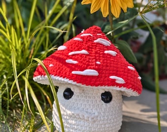 Murray the not so fungi Mushroom Crochet Pattern, Amigurumi Tutorial, DIY Mushroom Plush, Crochet Toy Pattern