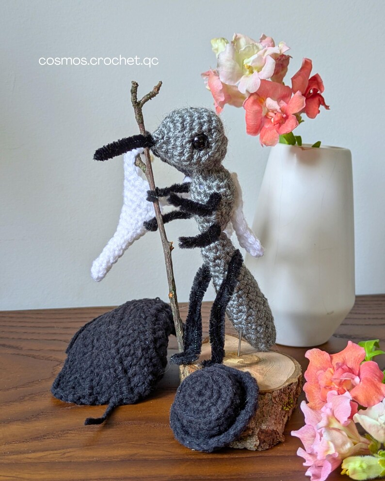Cute gothic plague doctor plush in crochet with detailed cloak and mask