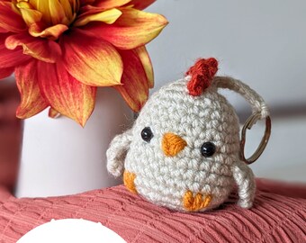 Cute Stardew Valley Chicken Crochet Pattern - Easy Keychain Design