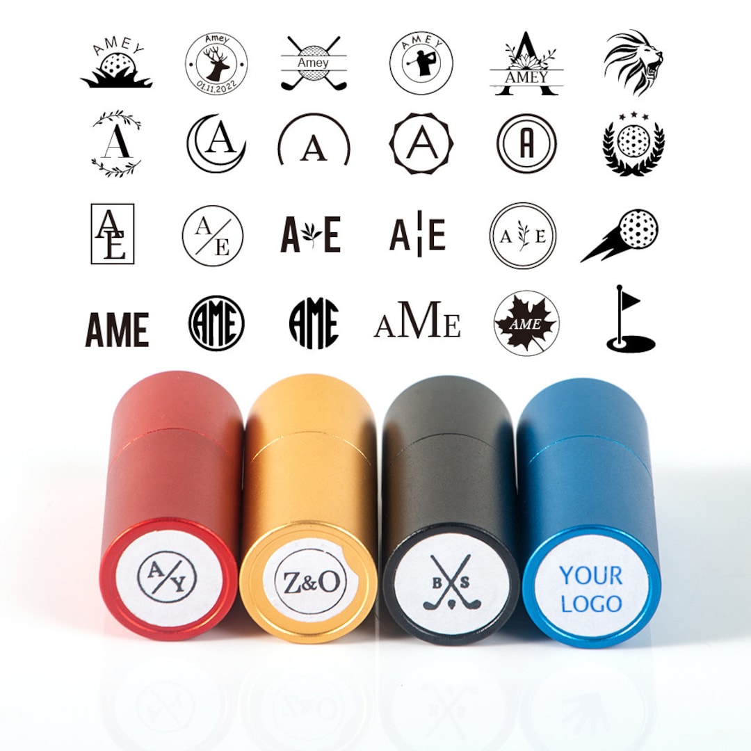 Custom Personalized Golf Ball Stamp, Preinked Golf Ball Stamp, Metal