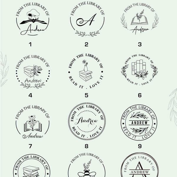 Circle Rubber Stamp Etsy