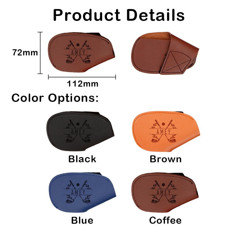 Custom Leather Golf Club Covers, Golf Iron Cover, Iron Head Covers, Custom Golf Accessory, Golf Head Covers, Custom Personalized Golf Gift