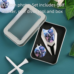 Custom Golf Marker, Custom Divot Tool, Custom Golf Marker Set, Custom Photo Golf Set,
