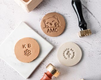 Custom Pottery Stamp, Custom Personalized Stamp, Custom Clay Stamp, Custom Initials Stamp, Custom your own logo, Custom Brass Stamp