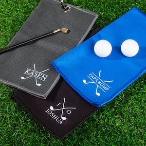 Toalha de golfe personalizada, Toalha de golfe personalizada com monograma, Toalha de golfe para presente, Presente de golfe personalizado, Toalha de golfe personalizada para presente, Presente de Dia dos Pais