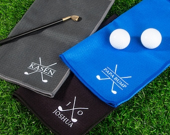 Custom Golf Towel, Personalized Monogrammed Golf Towel, Golf Towel Gift, Custom Golf Gift, Personalized Golf Towel Gift, Father&#39;s Day Gift