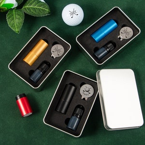 Marcatore per pallina da golf personalizzato, clip per cappello in argento personalizzato e timbro per pallina da golf, set di timbri per pallina personalizzato personalizzato, clip per cappello personalizzato, marcatore per pallina da golf