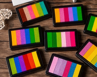 8 Ink Colors To Choose From, Colorful Ink Pads, Craft Ink Pad Stamps, Rainbow Ink Pads, Diy Multicolor Craft Stamp Pad, Rubber Stamp Ink Pad