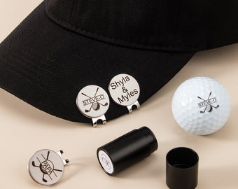 Custom Personalized Golf Ball Stamp, Custom Golf Ball Stamp, Custom Silver Matte Hat Clip, Custom Personalized Hat Clip, Custom Metal Stamp