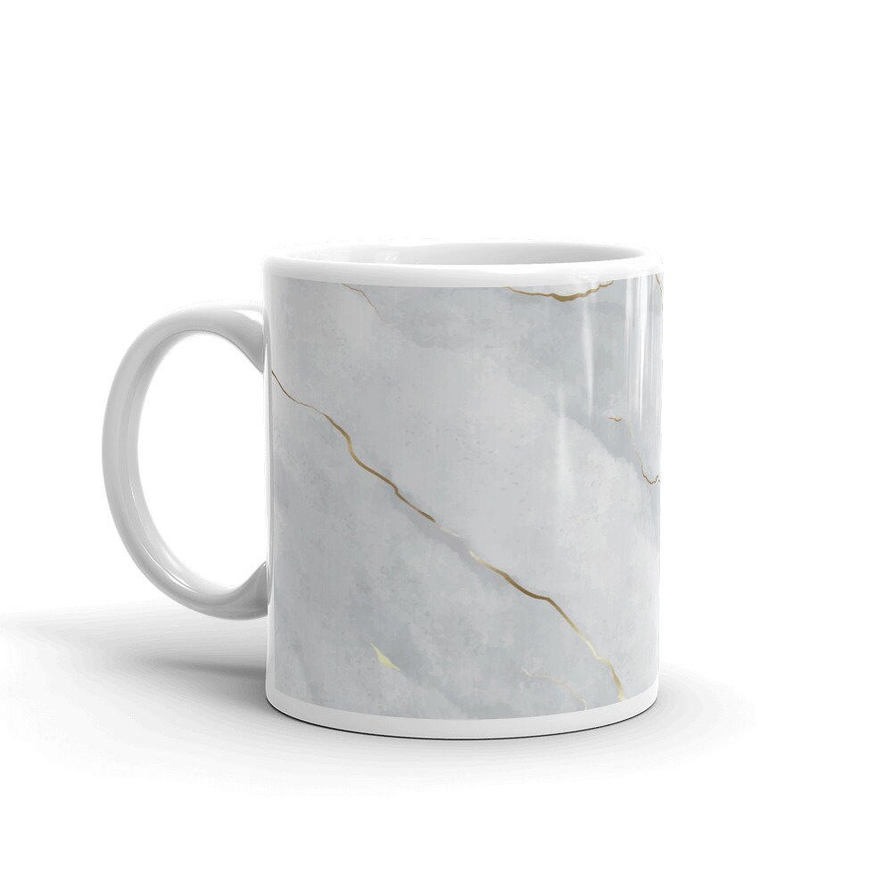 White Marble Mug Pattern Unique Modern Chic Gifts For Girls Etsy