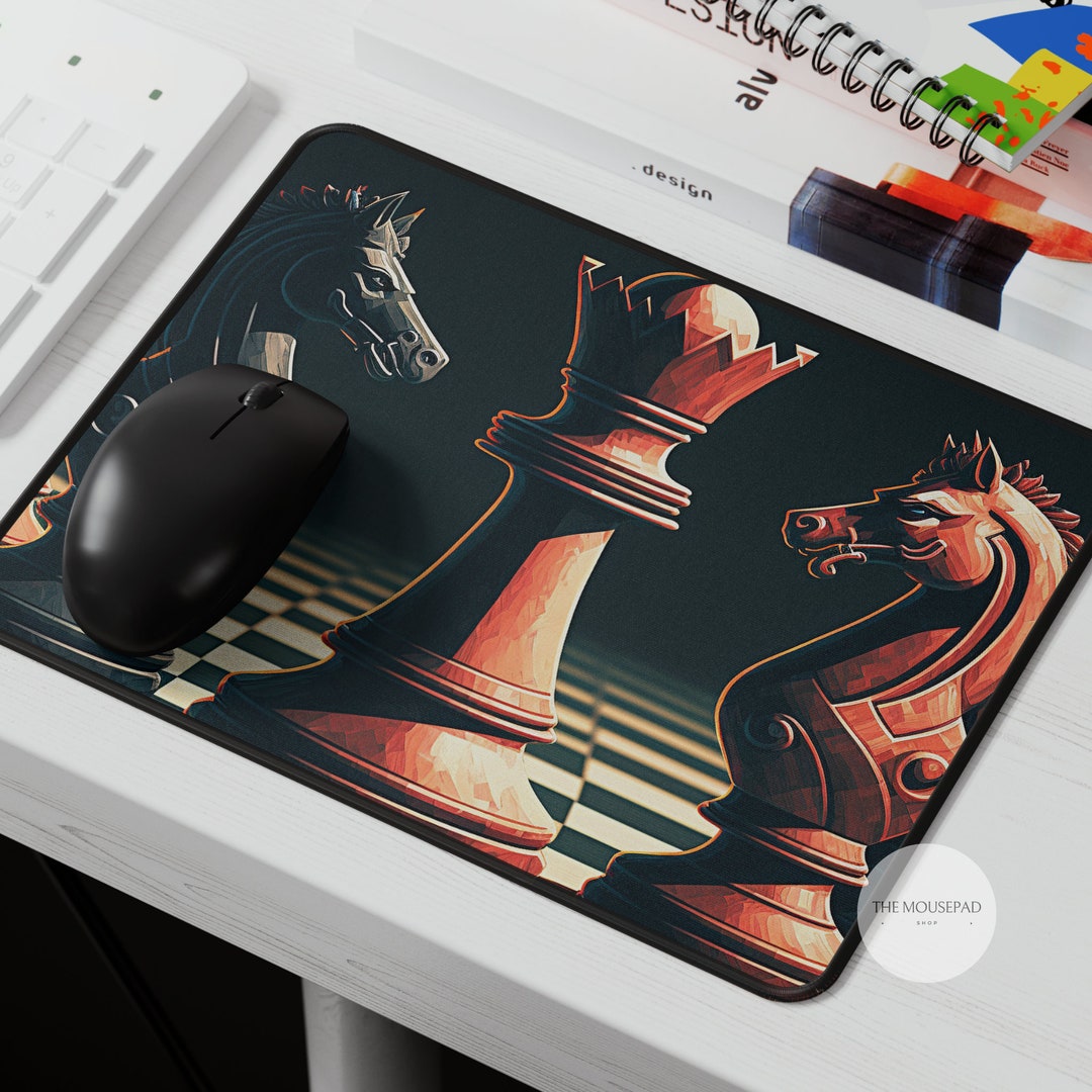 Chess Mouse Pad Chess Pieces Cool Desk Mat Xl Custom Mouse Etsy