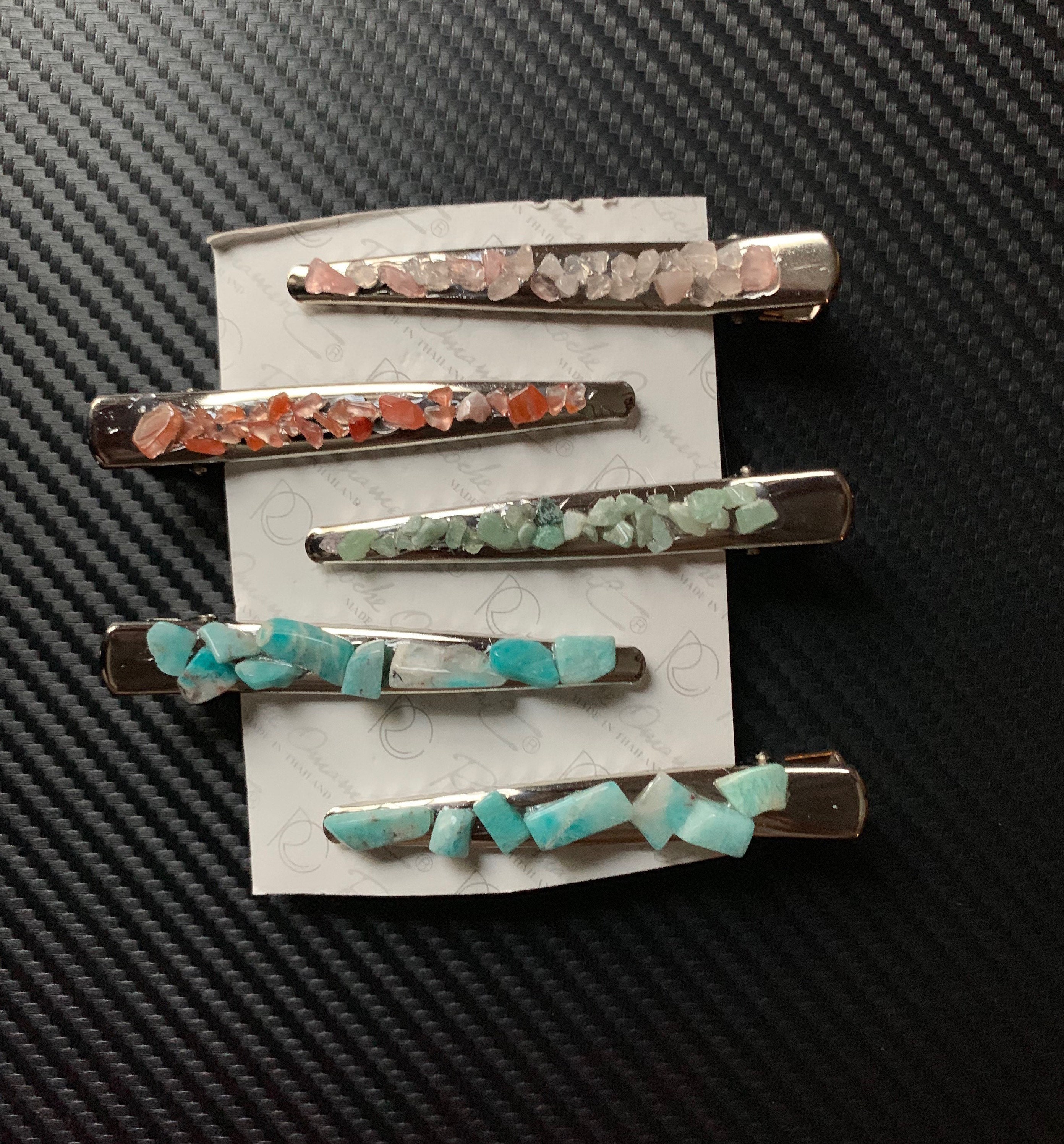 Handmade Natural Gemstone Hair Clips for Updos Etsy