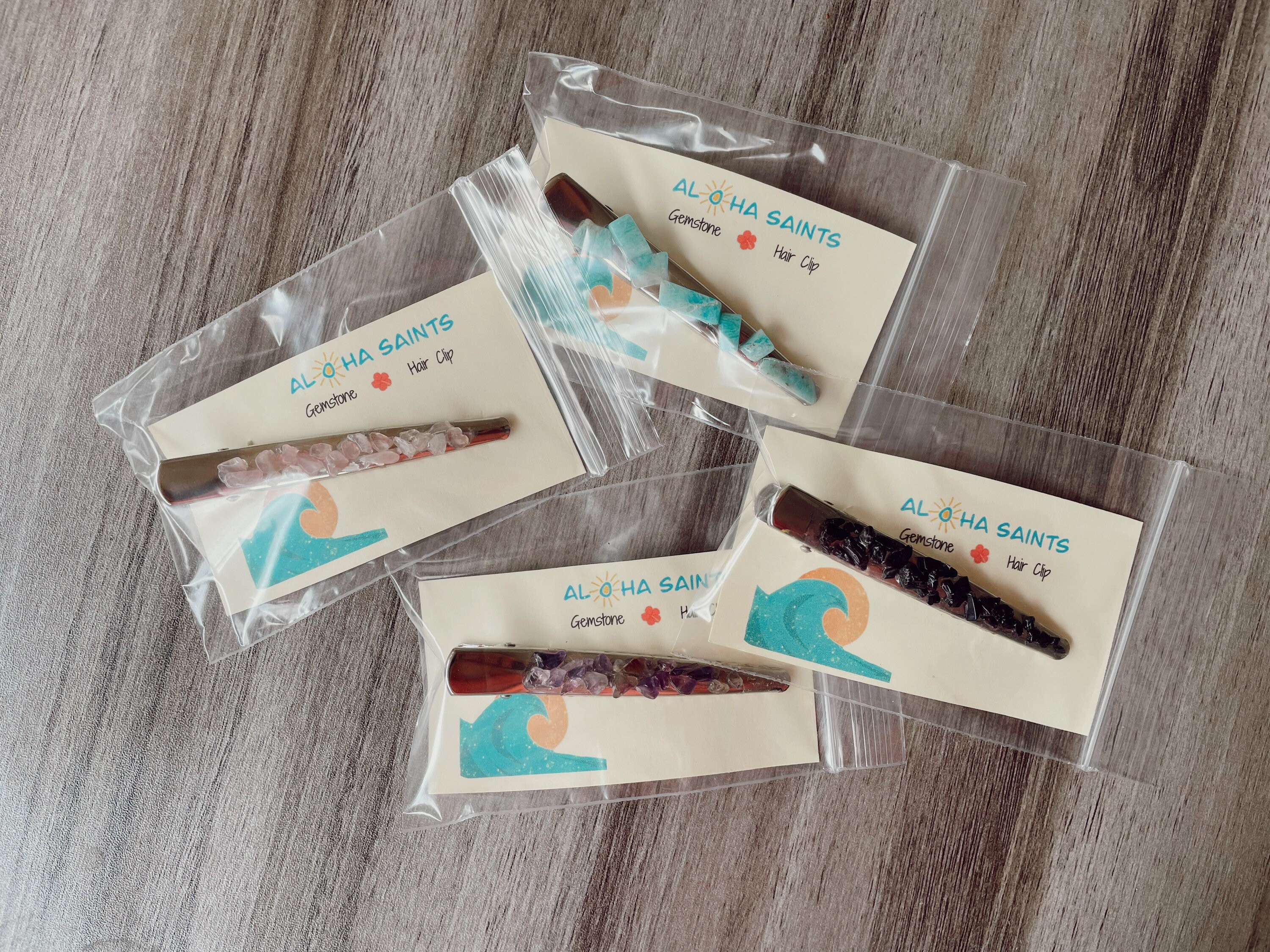 Handmade Natural Gemstone Hair Clips for Updos Etsy