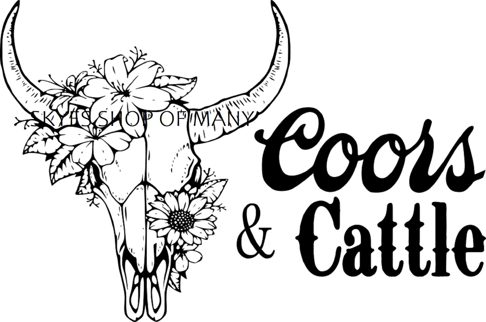 Cattle & Coors Skull head SVG digital download only | Etsy