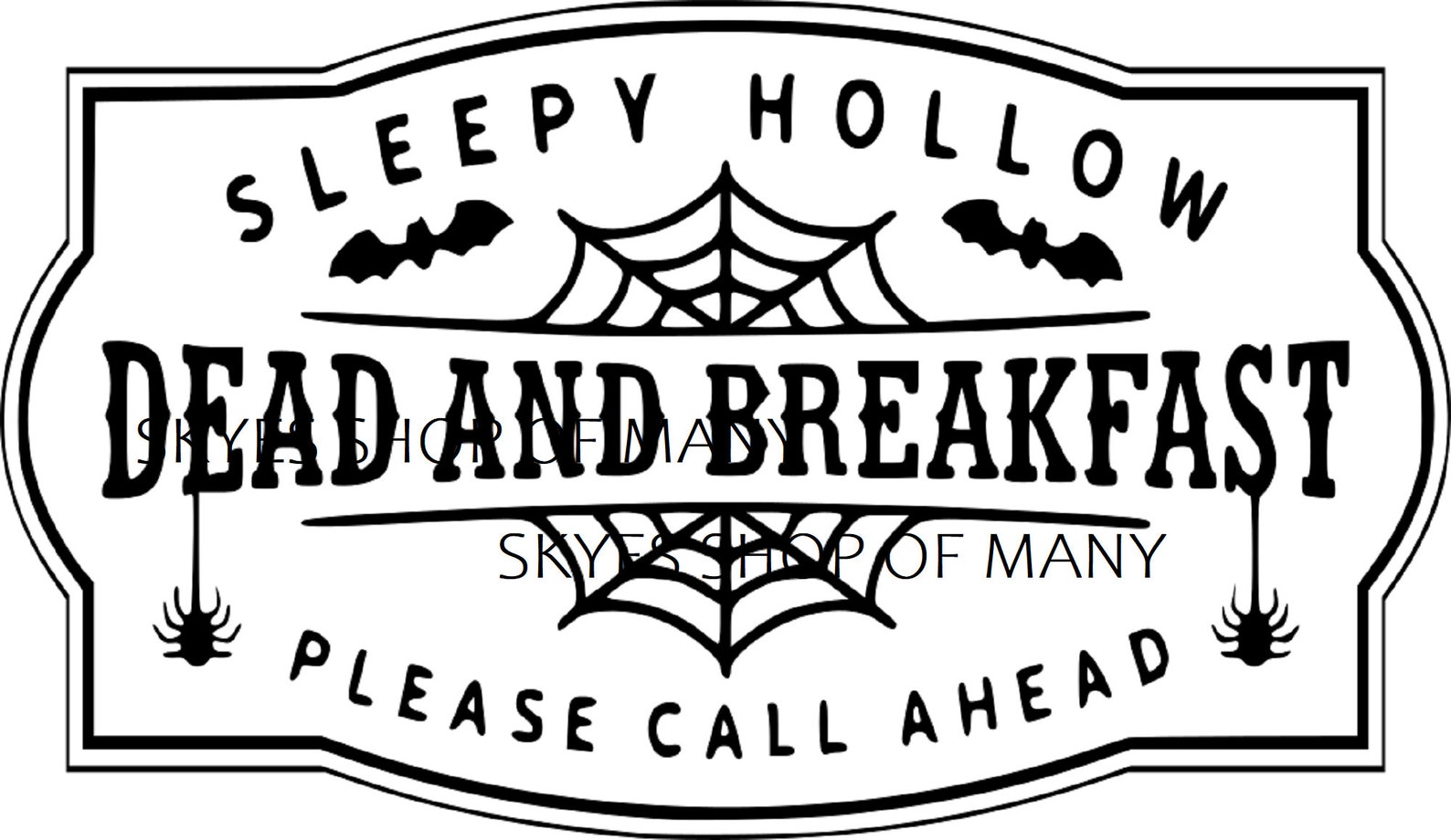 Sleepy Hollow Dead and Breakfast Sign SVG digital download Etsy