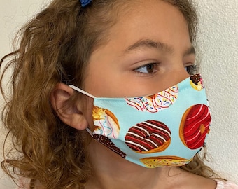 Fun Donut 3Ply Adjustable Face Mask w/ Nose Wire Reusable & Washable: Adult Baby Toddler Child Kids FAST SHIPPING