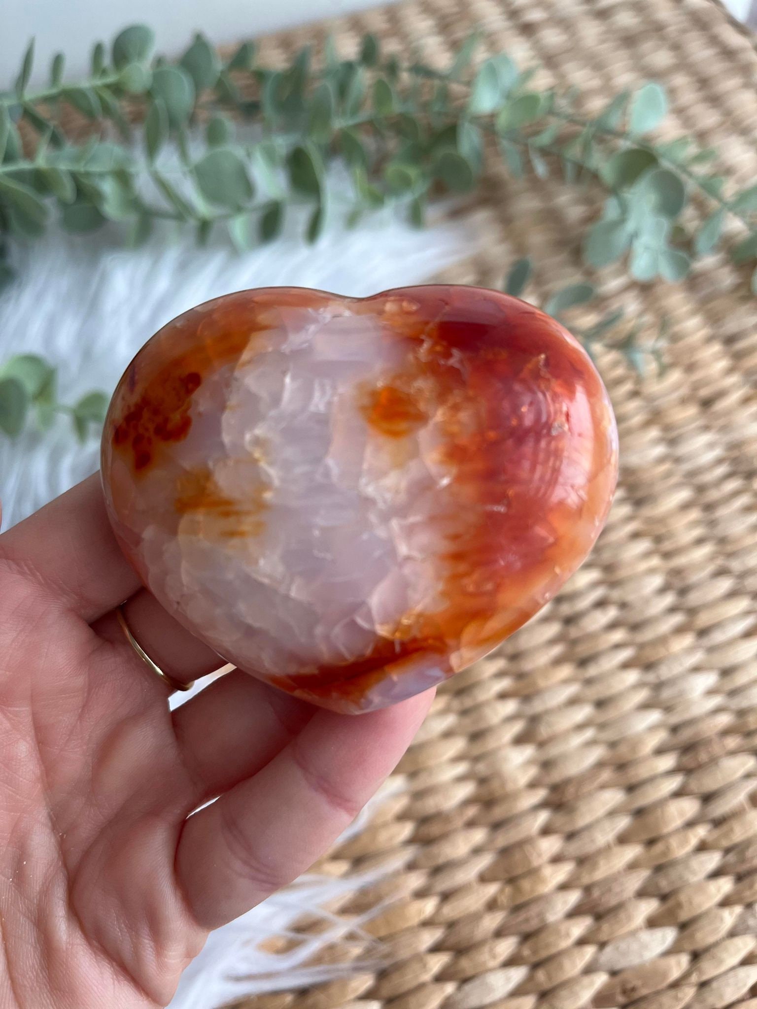 Coeur en Cornaline Magnetise