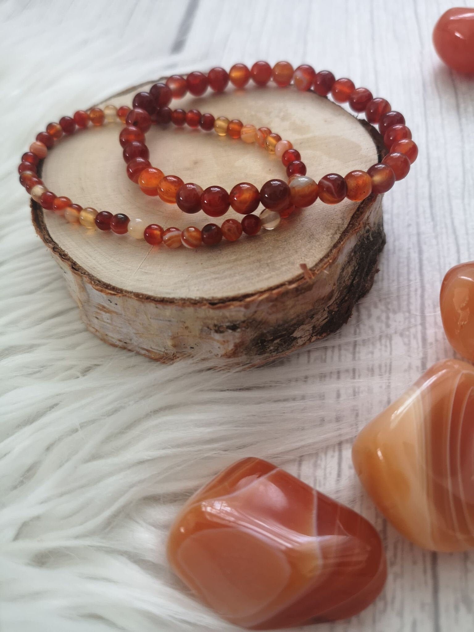 Bracelet Agate Cornaline Magnetisé