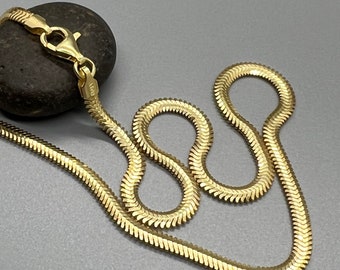 Gouden visgraatketting, Italiaanse 925 sterlingzilveren ketting