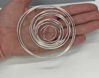 Sterling Silver Stacking Bangle Bracelet - Minimalist Thin Silver Bangles