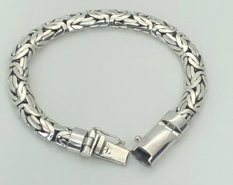 Silver Oval Borobudur Byzantine Women Bracelet / 925 Sterling Silver / Bali Handmade Bracelet /  Special Gift