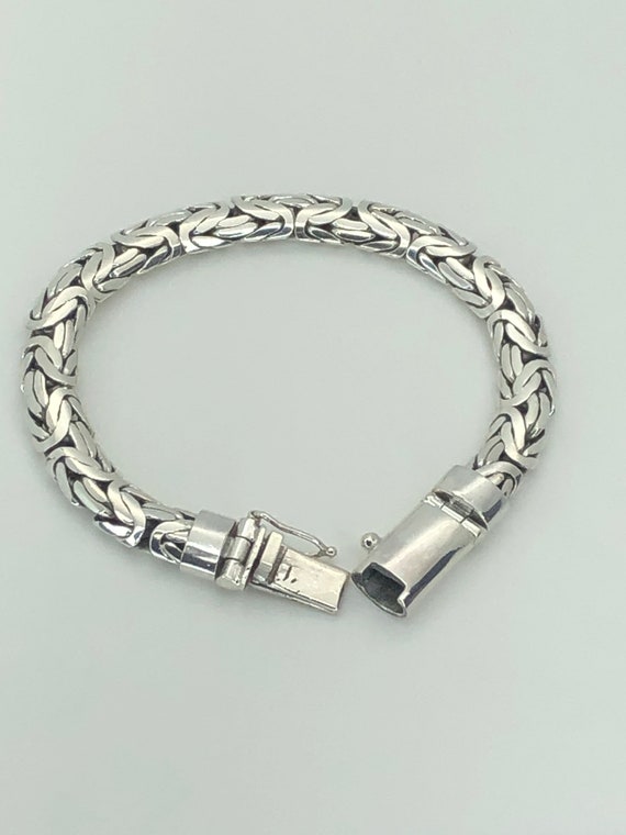 Sterling Silver Borobudur Byzantine Bracelet, Bali Handmade