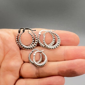 Gioielli Eleganti Donna Orecchini Cerchio Grandi In Argento 925 - Design Creolo Per Donna Orecchini Uomo Cerchio - Foto 12