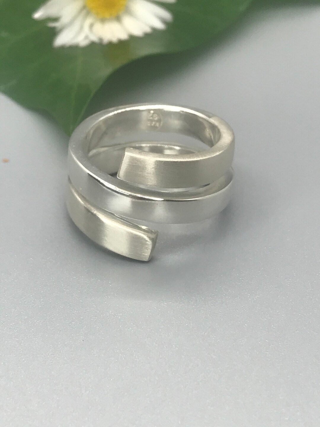 Coil Wrap Sterling Silver Ring, Modern Satin Finish - Etsy
