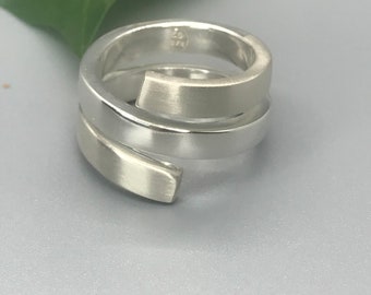 Coil Wrap  Silver Ring / 925 Sterling Silver Ring / Modern Satin Finishing / Minimalist Ring / Ring For Women / Valentines Gift/Gift For Her