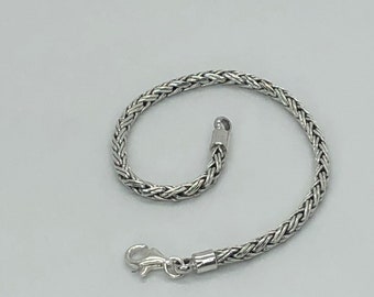 Unisex Double Braided Silver Men Bracelet / Bali Handmade Jewelry / Man Curb Chain Bracelet / Valentine Day Gift / Gift For Men