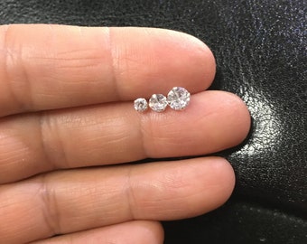 Sterling Silver Cubic Zirconia Stud Earrings, Minimalist Style