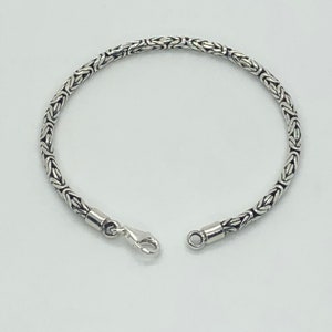 Silver Borobudur Byzantine Men Bracelet / 925 Sterling Silver/ Bali Handmade Jewellery / Men Chain Bracelet / Valentine Day Gift