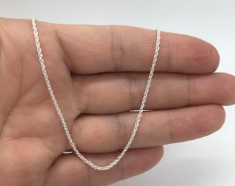 Silver Rope Italian Style Chain Necklace/ 925 Sterling Silver Necklace/ Unisex Jewellery / Gift for Her