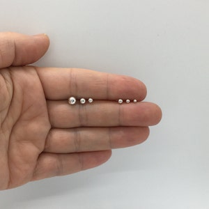 Simple Ball Stud Earrings / Minimalist Earrings /Stud Post Sterling Silver Earrings /Size 2, 2.5, 3, 4 and 5 mm Diameter / Best friend Gifts