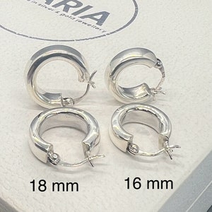 Silver Thick Tube Hoop Earrings / Chunky Tube Hoop Earrings / Huggie Earrings / Minimalist Jewelry / Gift for Her
