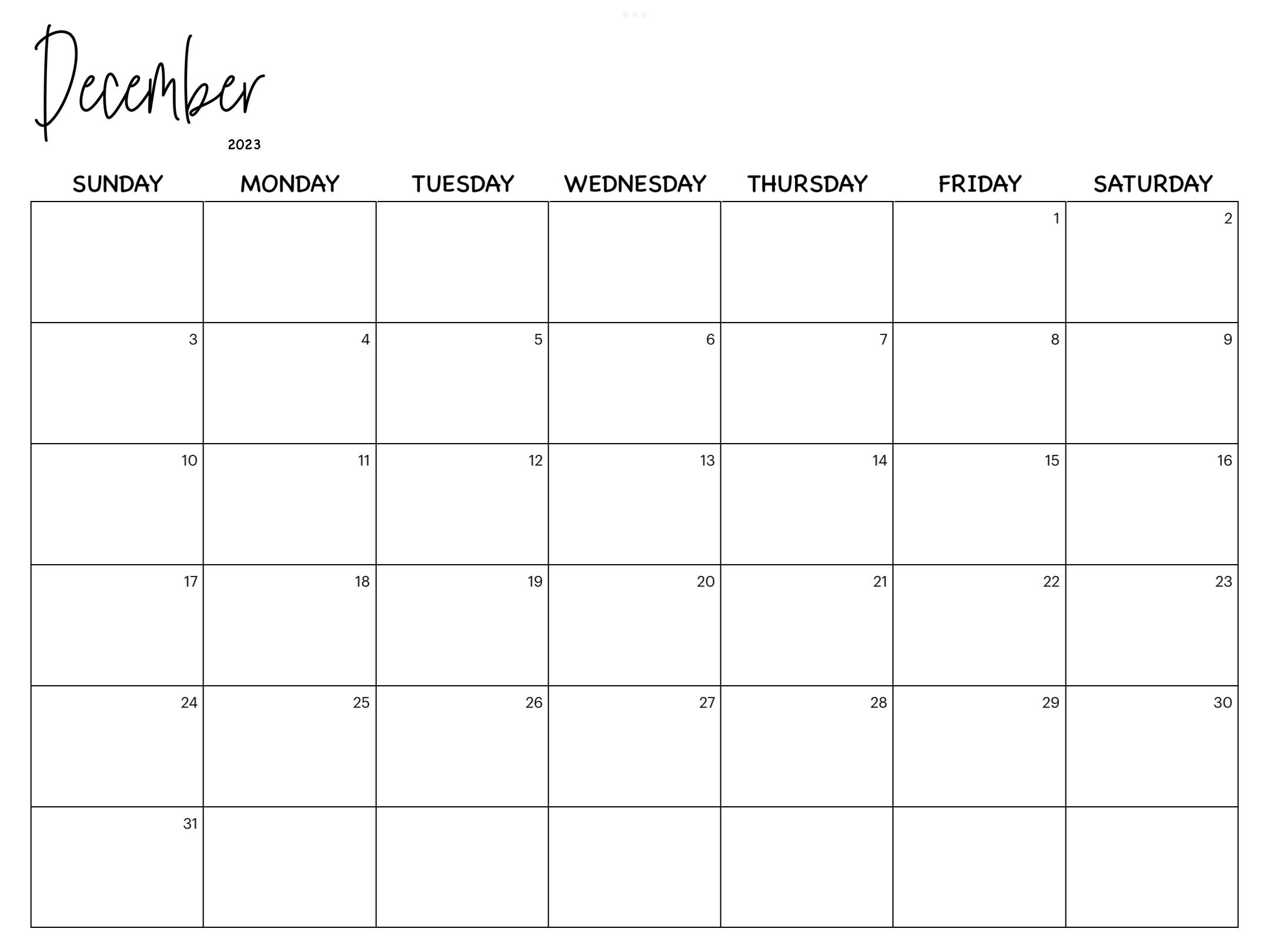 Printable Calendar Printable 2023 Calendar DIY Calendar Etsy