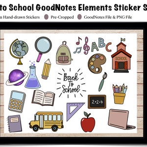 Schooljaar Digitale Planner Stickers, GoodNotes Stickers, Dagelijkse Planner Stickers, Voorgesneden iPad Stickers, PNG Stickers, Student, Leraar
