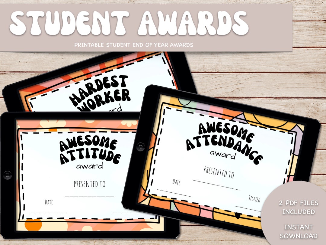 Class Awards Student Awards Printable Awards Instant - Etsy